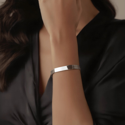 Pulseira em Prata com Chapa (17cm) - Loja do Ouro