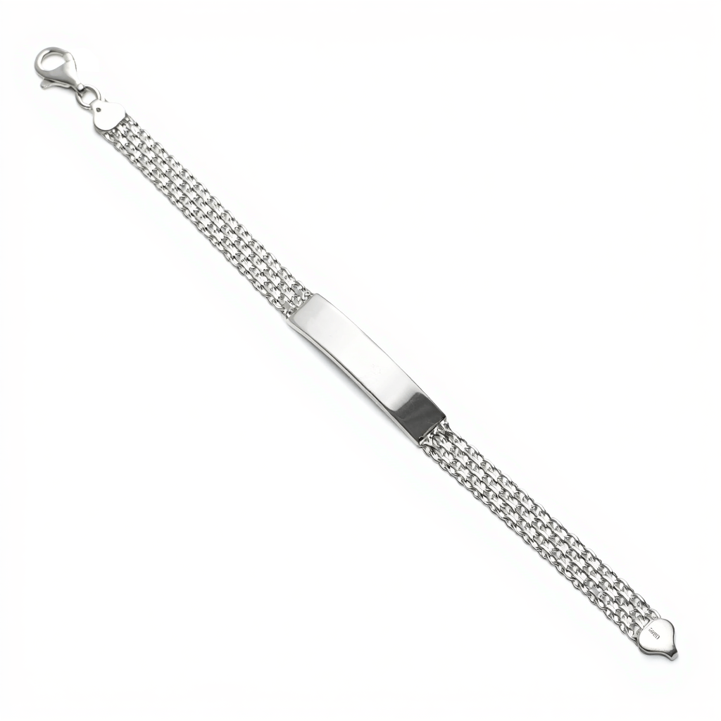 Pulseira em Prata com Chapa (17cm) - Loja do Ouro