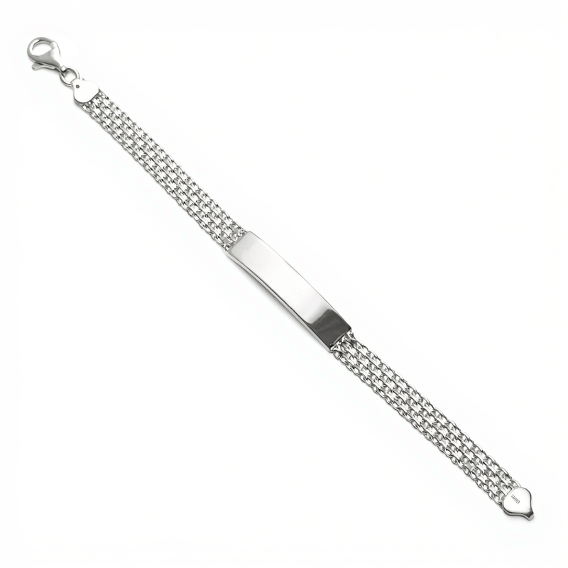 Pulseira em Prata com Chapa (17cm) - Loja do Ouro