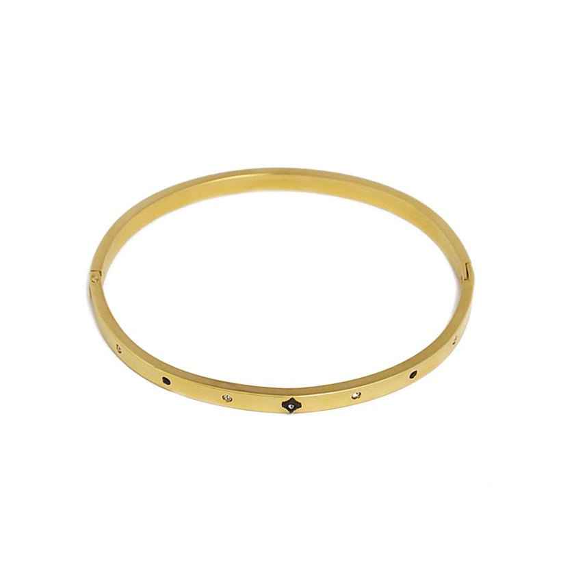 Pulseira Escrava em Aço com Zircónias - Loja do Ouro