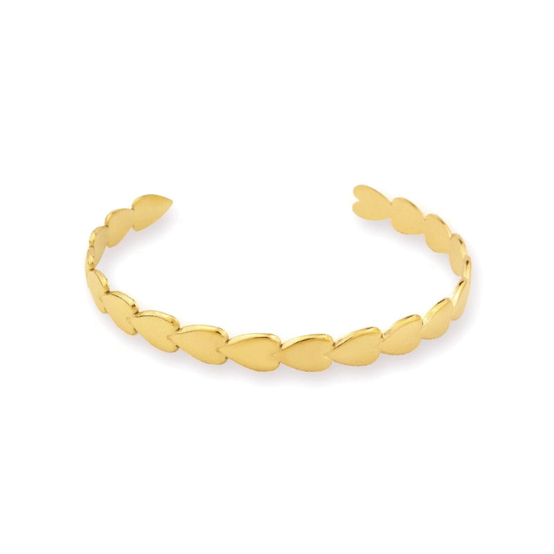 Pulseira Escrava em Aço Dourado com Corações - Loja do Ouro