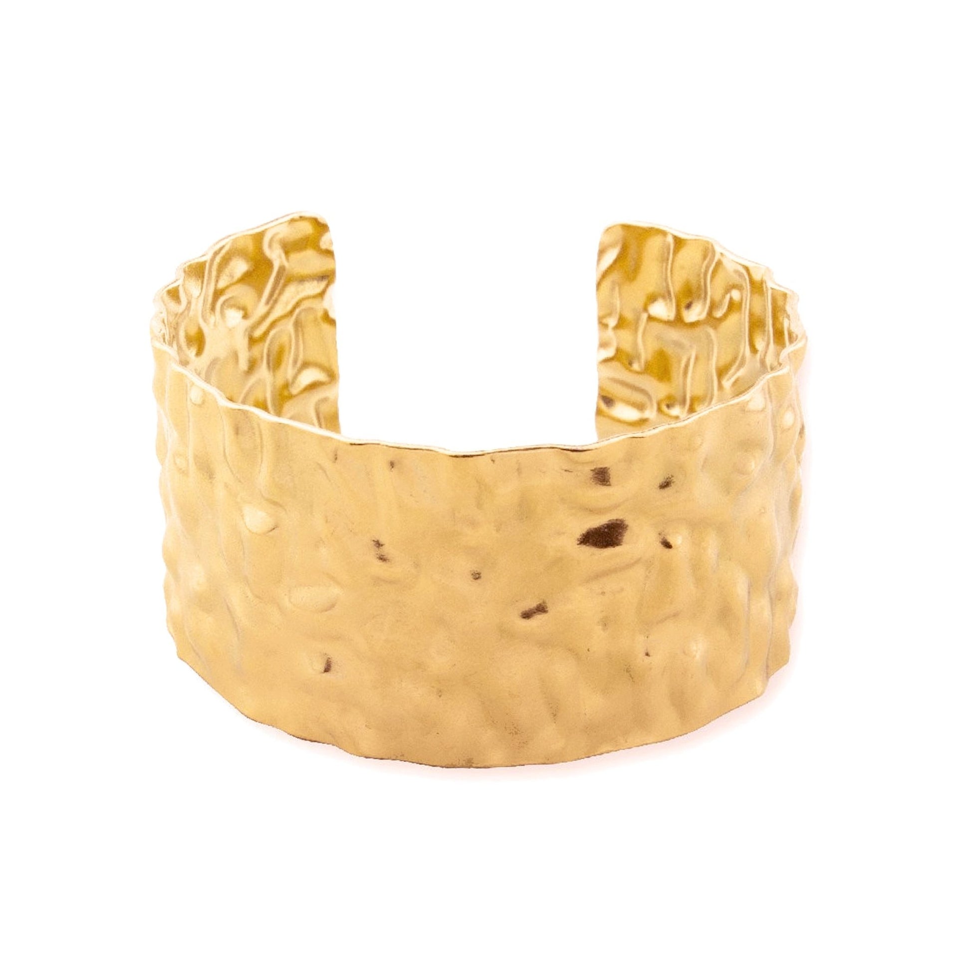 Pulseira Escrava Larga em Aço Dourado - Loja do Ouro