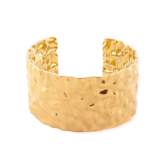 Pulseira Escrava Larga em Aço Dourado - Loja do Ouro