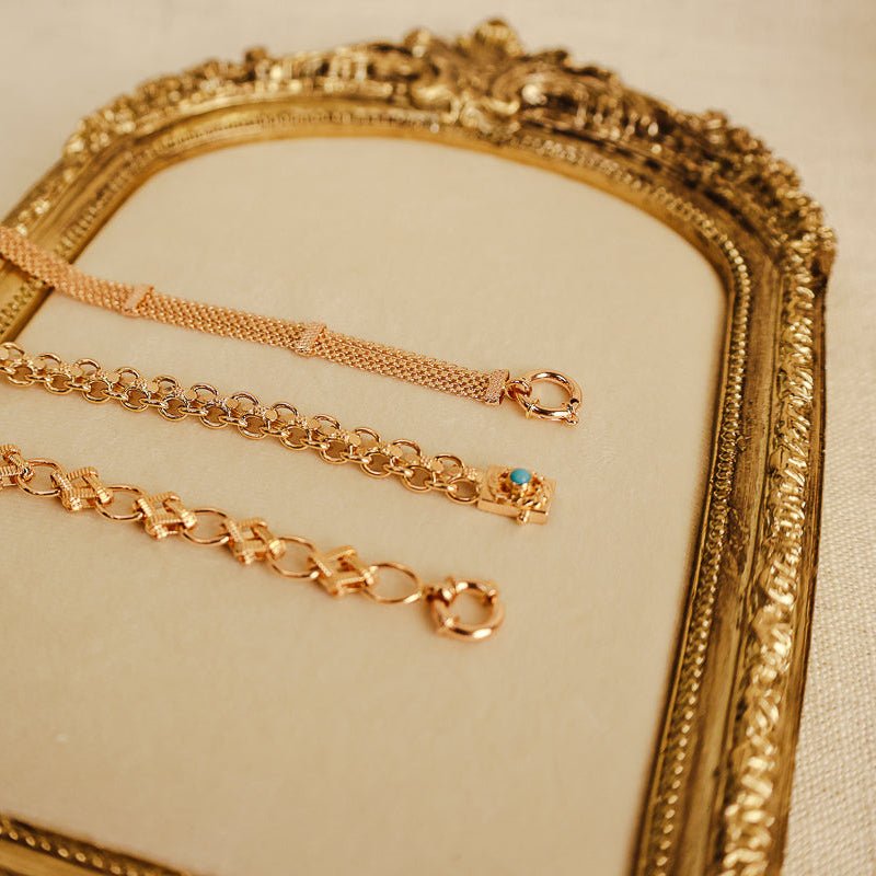 Pulseira Fiadas Malha Batida em Ouro 19kl - Loja do Ouro