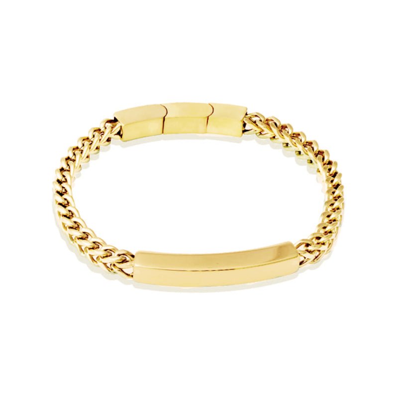 Pulseira Horus em Aço Dourado com Chapa - Loja do Ouro