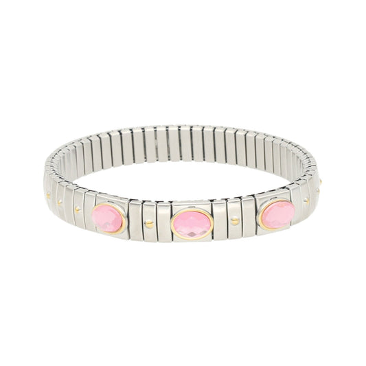 Pulseira Ísis Rose em Aço com Zircões e Detalhes Dourados - Loja do Ouro