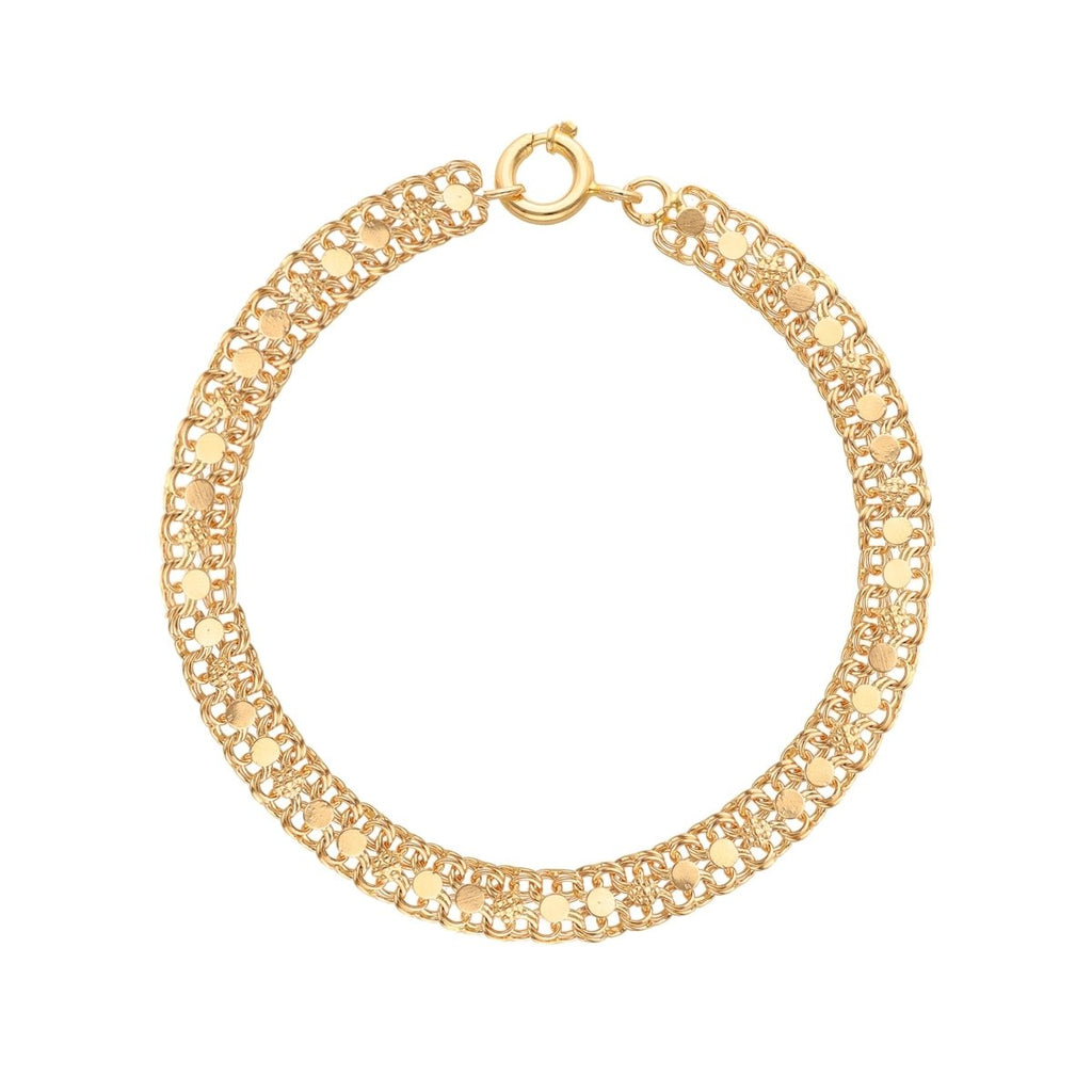 Pulseira Madame em Ouro com Caramujos (19cm) - Loja do Ouro