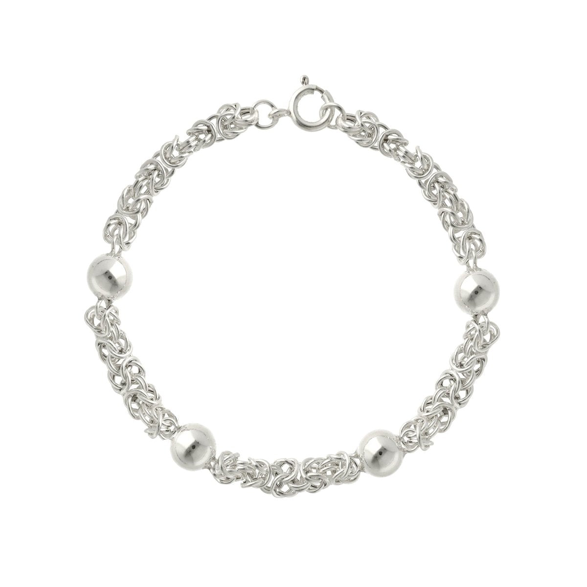 Pulsera Madame Virolina en plata con esferas (20cm) - Gold Store Premium