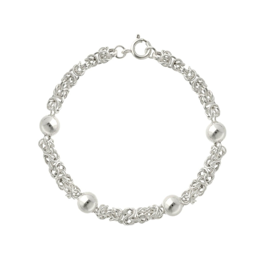Pulsera Madame Virolina en plata con esferas (20cm) - Gold Store Premium
