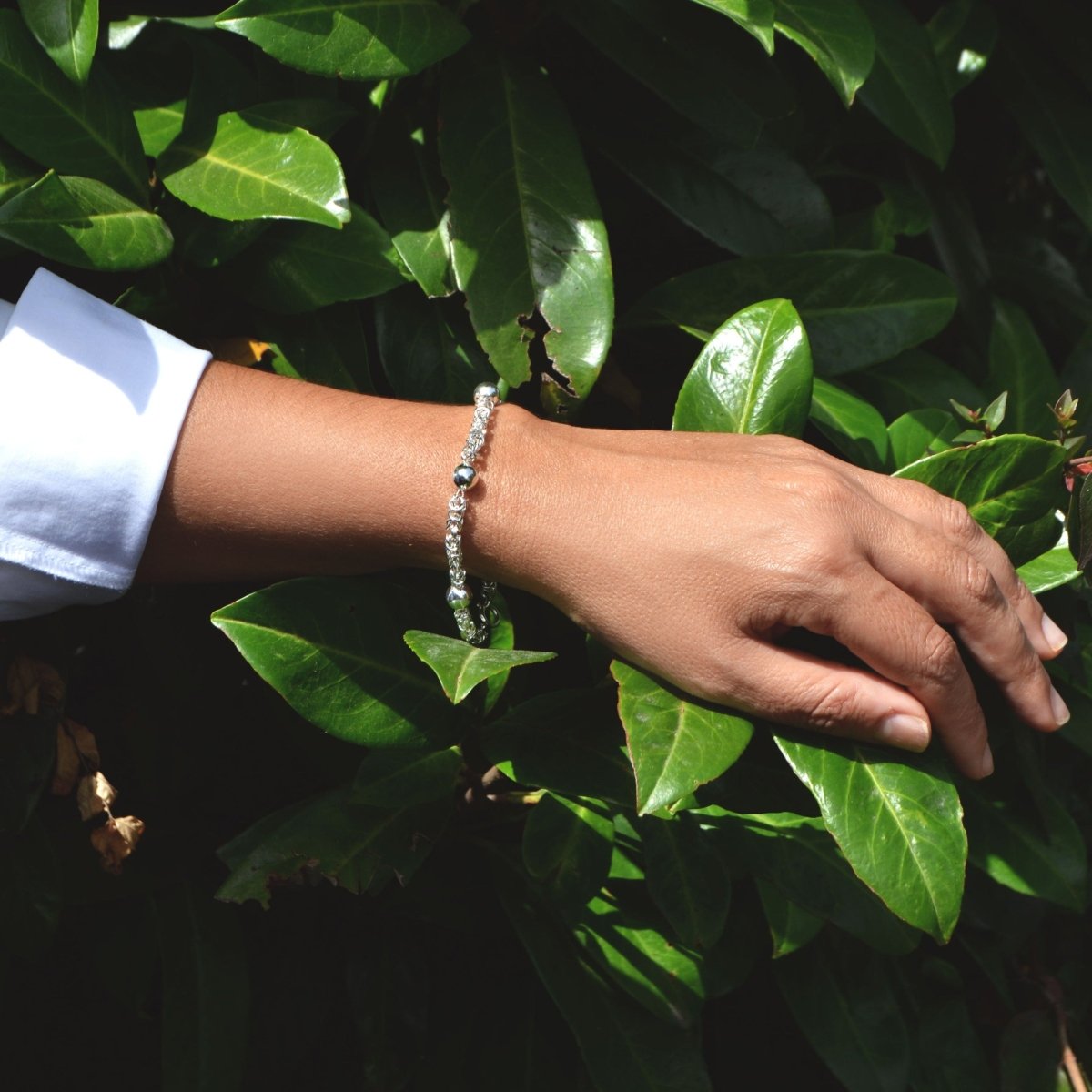 Pulsera Madame Virolina en plata con esferas (20cm) - Gold Store Premium