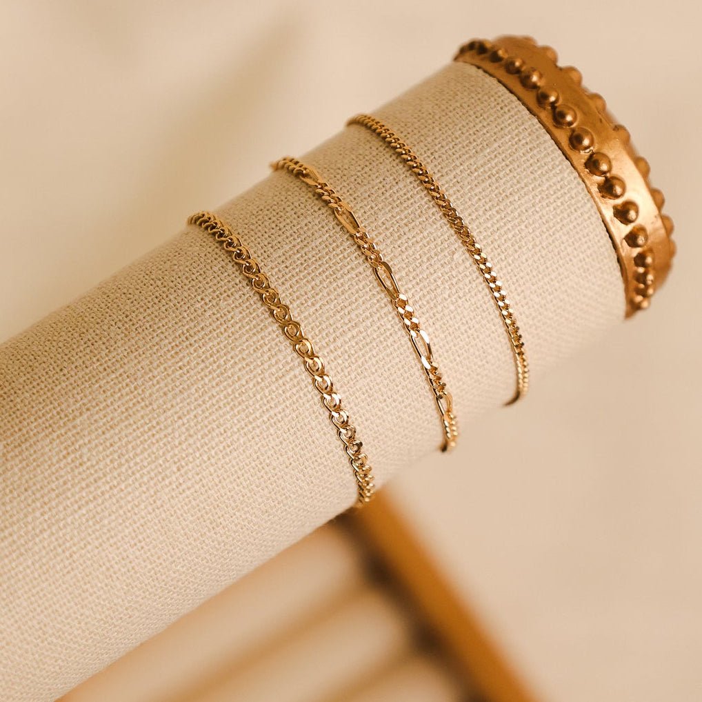 Pulseira Malha 3x1 em Ouro 19kl (13cm) - Loja do Ouro