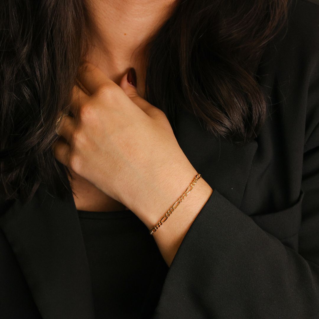 Pulseira Malha 3x1 em Ouro 19kl (15cm) - Loja do Ouro