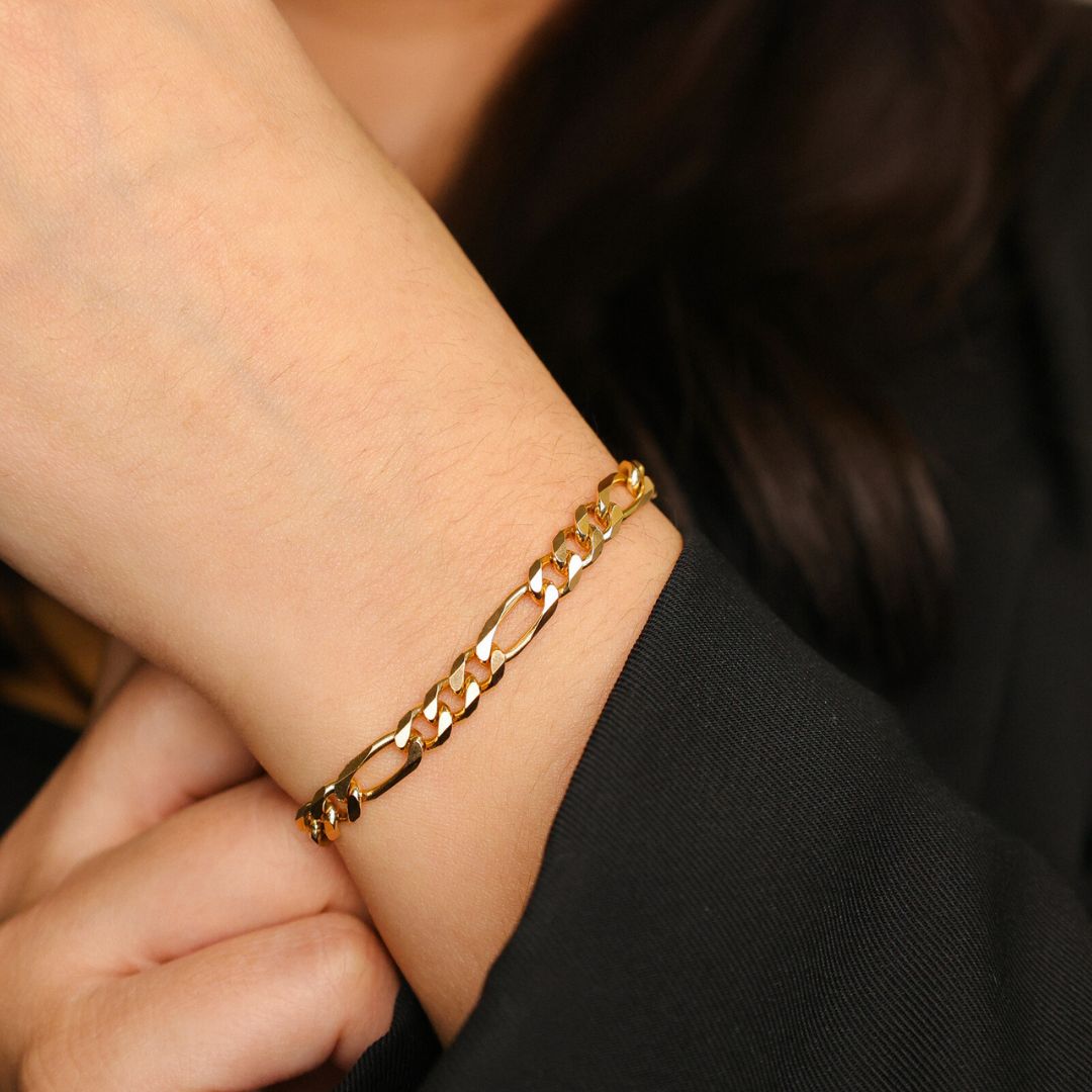 Pulseira Malha 3x1 em Ouro 19kl (18cm) - Loja do Ouro