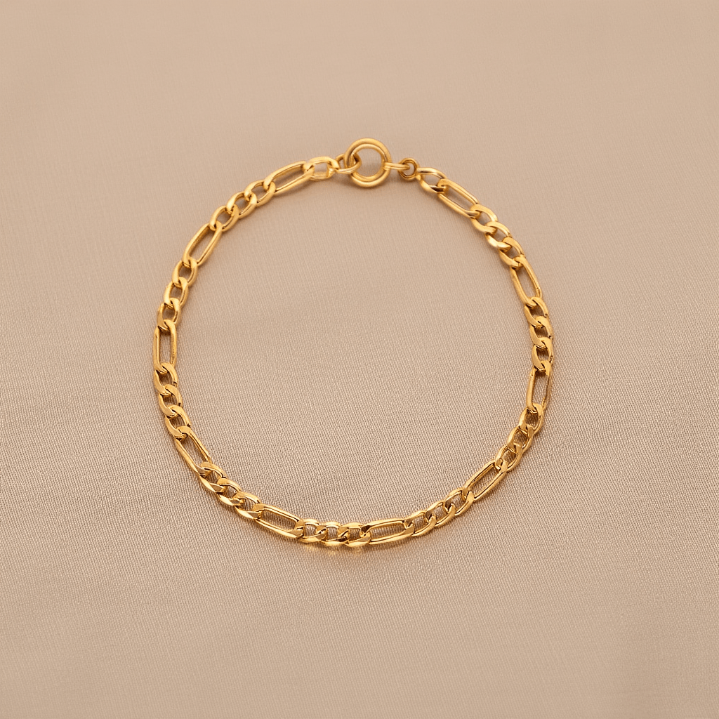 Pulseira Malha 3x1 em Ouro 19kl (20cm) - Loja do Ouro