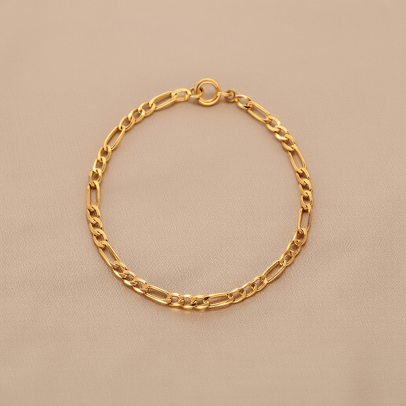 Pulseira Malha 3x1 em Ouro 19kl (20cm) - Loja do Ouro