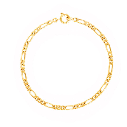 Pulseira Malha 3x1 em Ouro 19kl (20cm) - Loja do Ouro