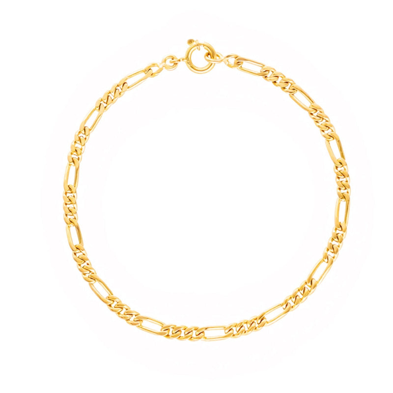 Pulseira Malha 3x1 em Ouro 19kl (20cm) - Loja do Ouro