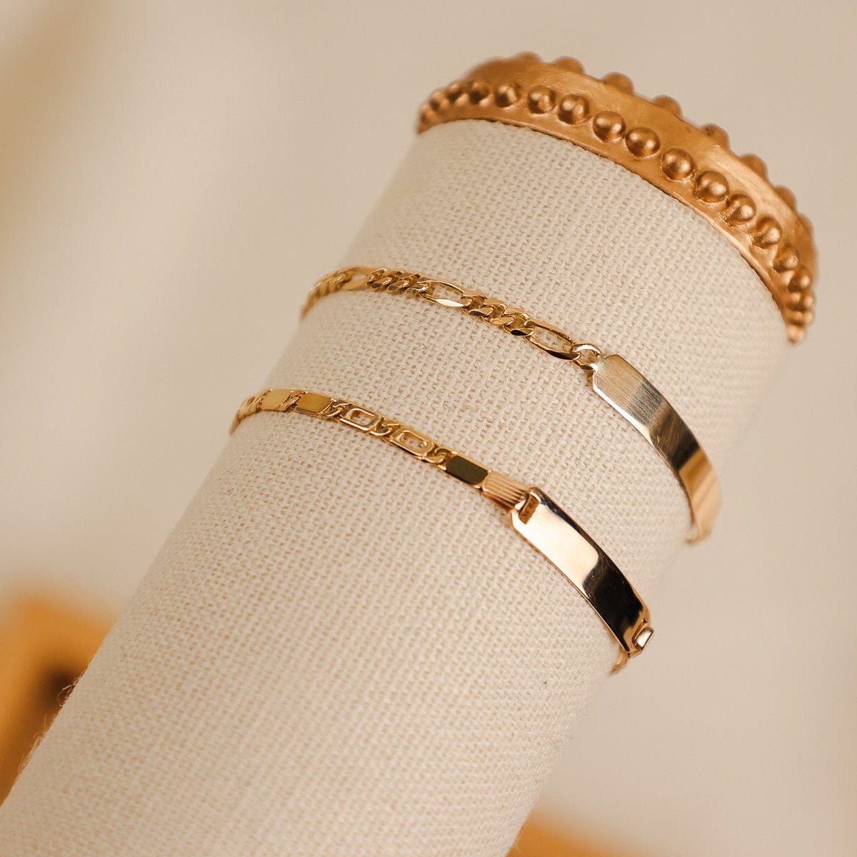 Pulseira Malha 3x1 em Ouro 19kl com Chapa - Loja do Ouro