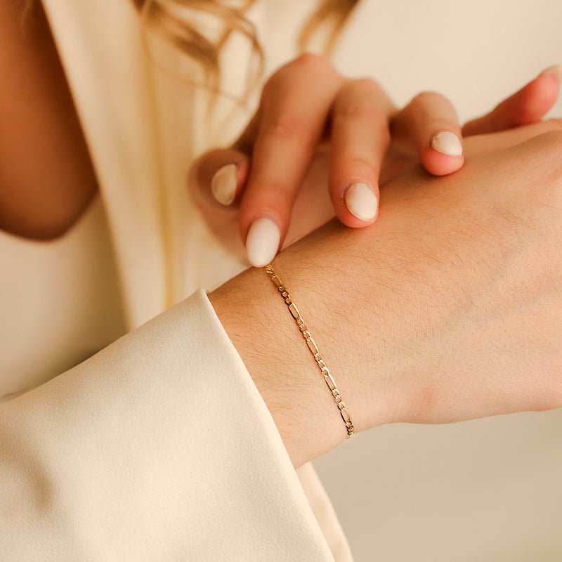 Pulseira Malha 3x1 em Ouro 19kl com Extensão (13.5cm) - Loja do Ouro