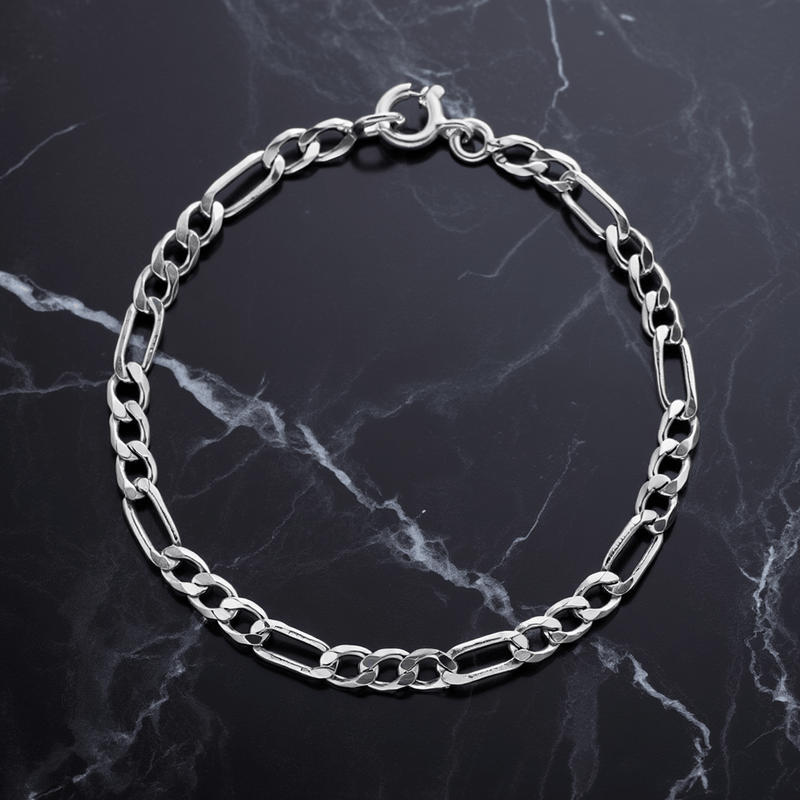 Pulseira Malha 3x1 em Prata (18cm) - Loja do Ouro