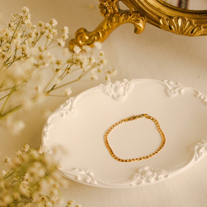 Pulseira Malha Achatada em Ouro 19kl (15cm) - Loja do Ouro