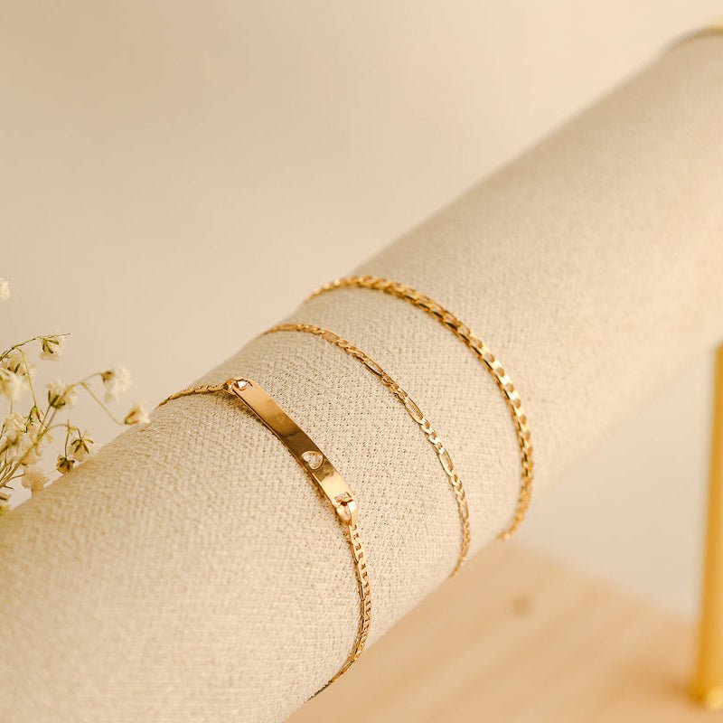 Pulseira Malha Achatada em Ouro 19kl (15cm) - Loja do Ouro