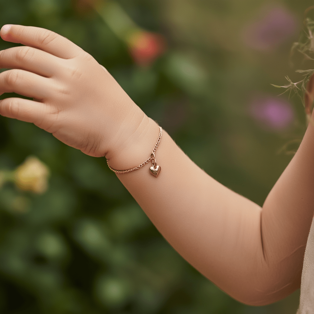 Pulseira Malha Barbela com Coração em Ouro 19kl (14cm) - Loja do Ouro