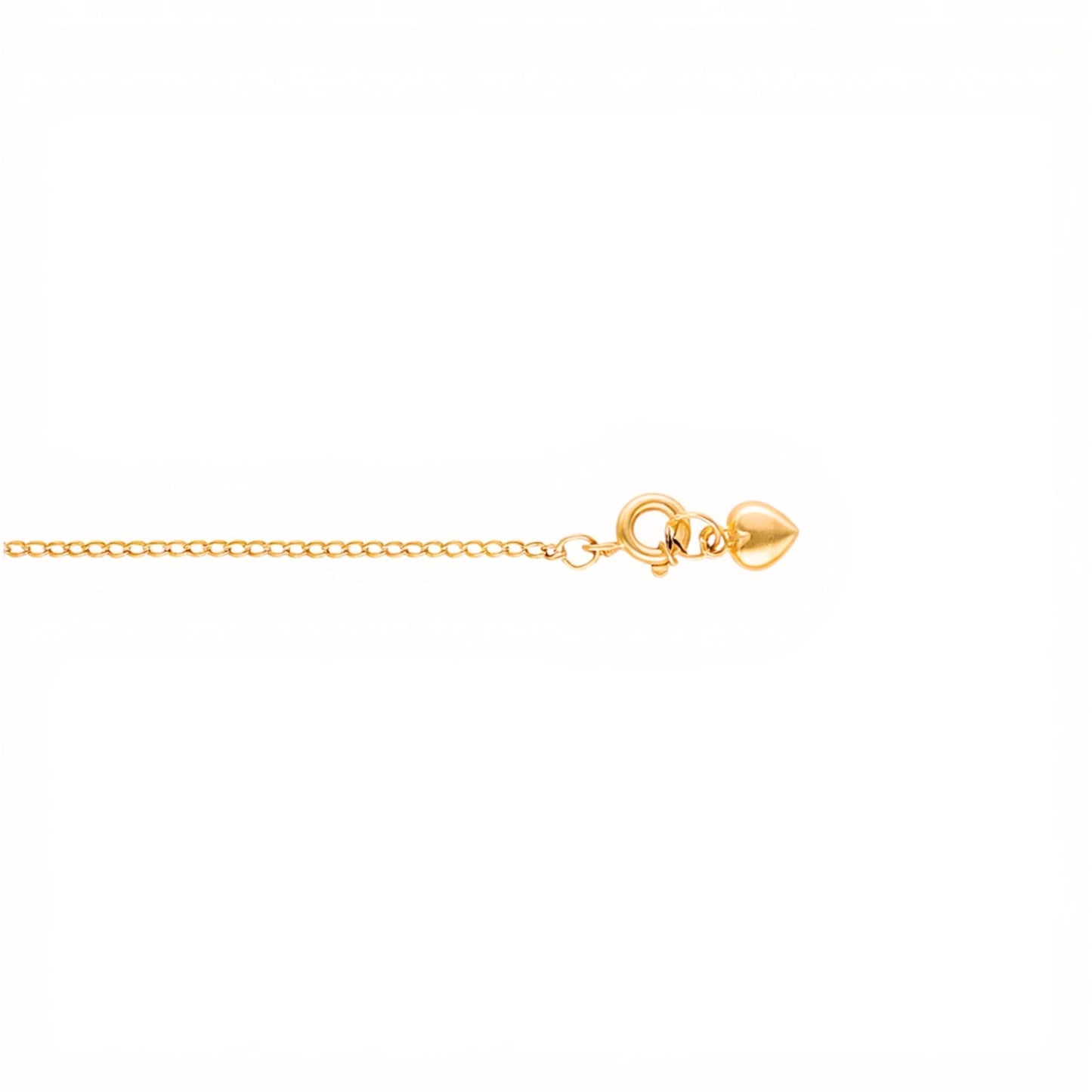 Pulseira Malha Barbela com Coração em Ouro 19kl (14cm) - Loja do Ouro