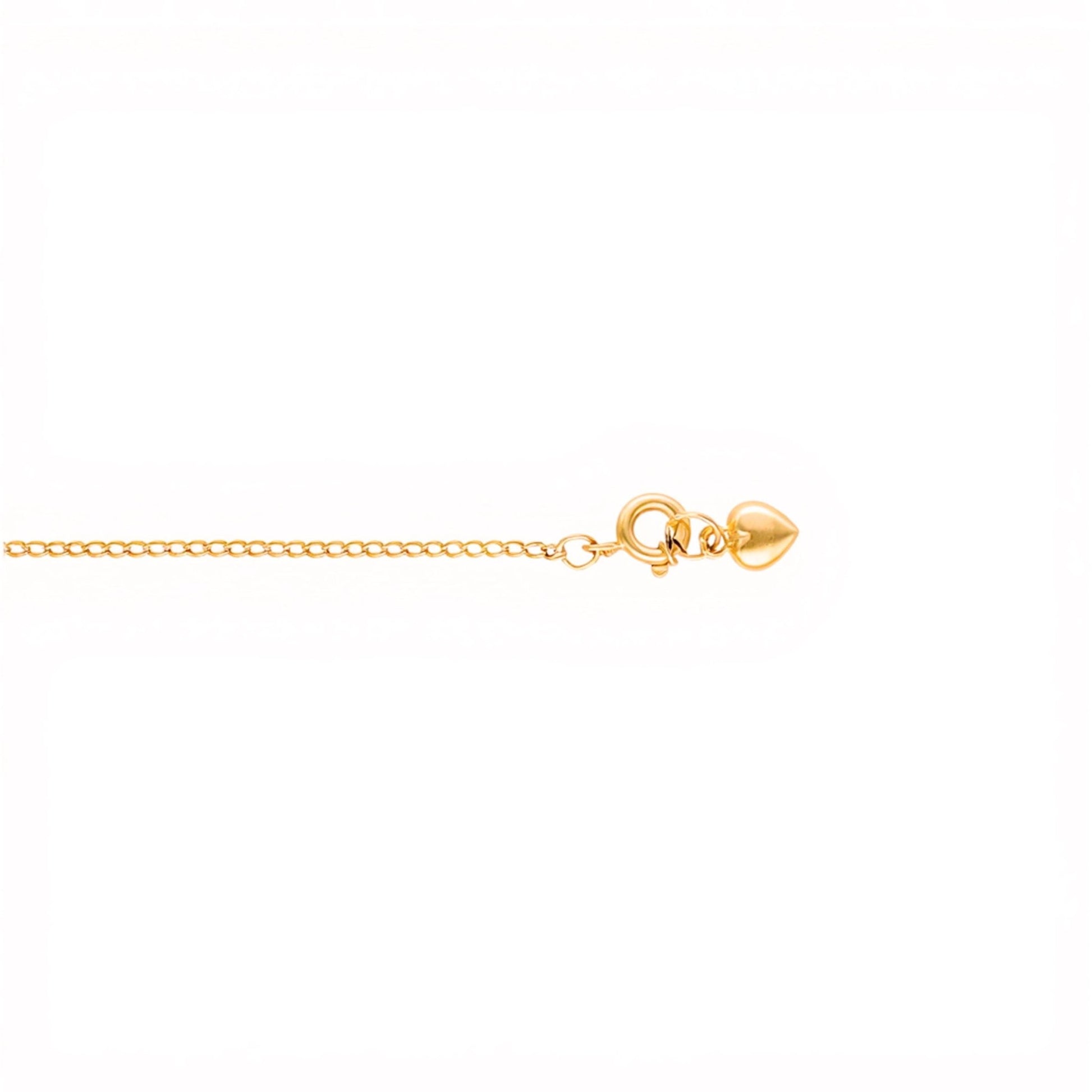 Pulseira Malha Barbela com Coração em Ouro 19kl (14cm) - Loja do Ouro