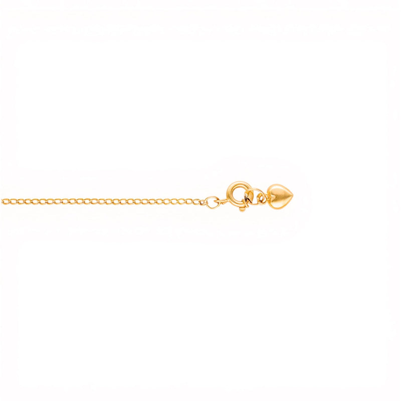 Pulseira Malha Barbela com Coração em Ouro 19kl (14cm) - Loja do Ouro