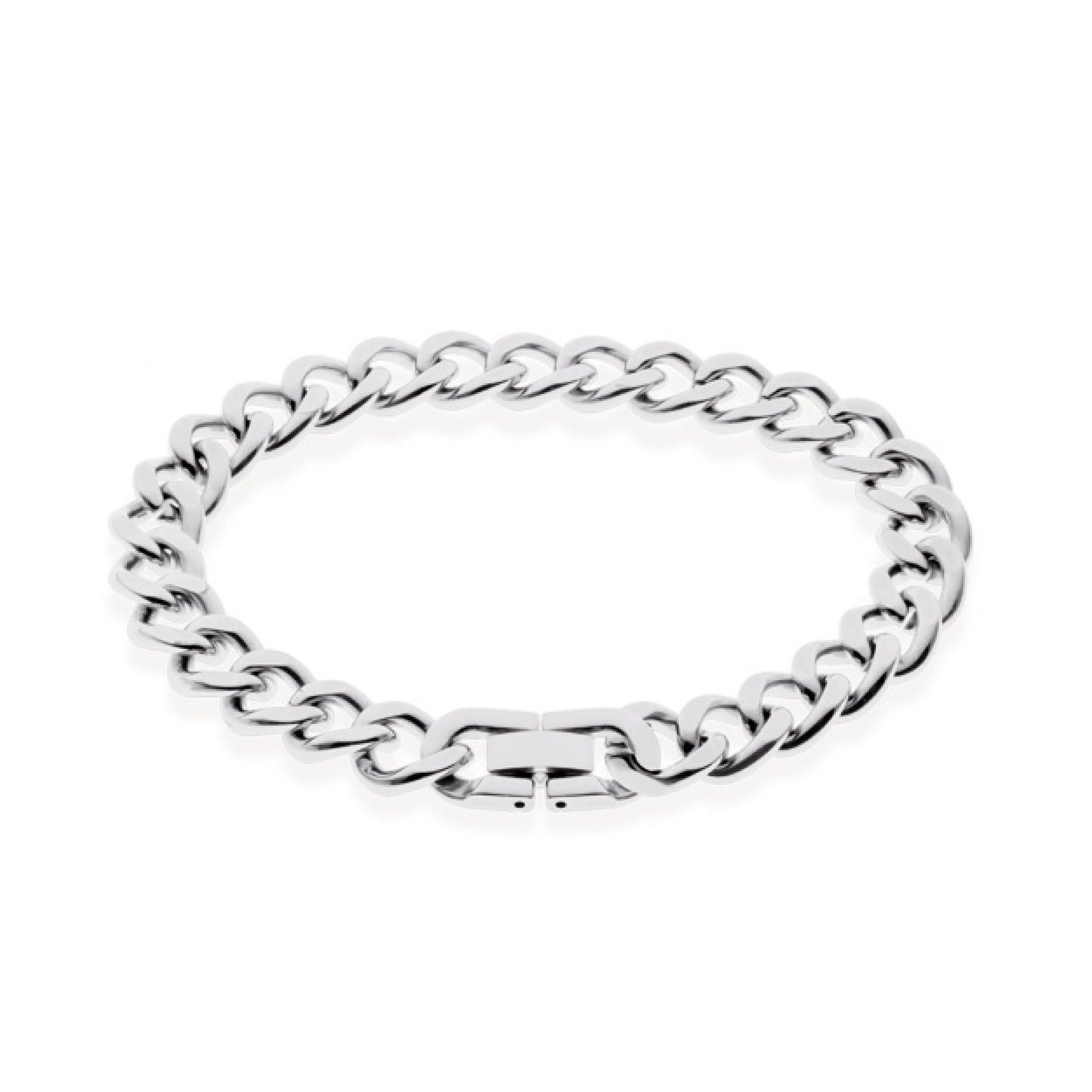 Pulseira Malha Barbela em Aço (20cm) - Loja do Ouro