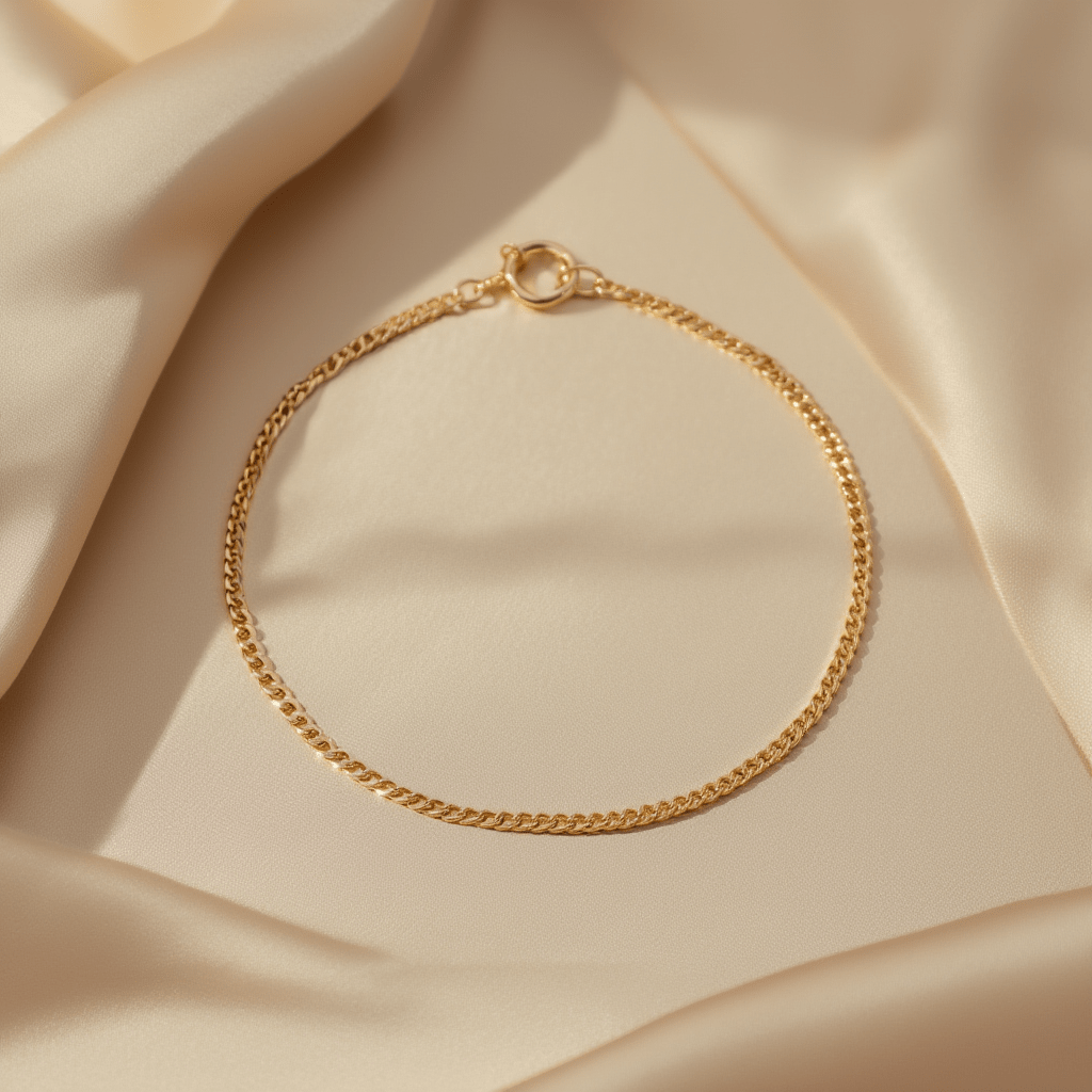 Pulseira Malha Barbela em Ouro 19kl (14cm) - Loja do Ouro