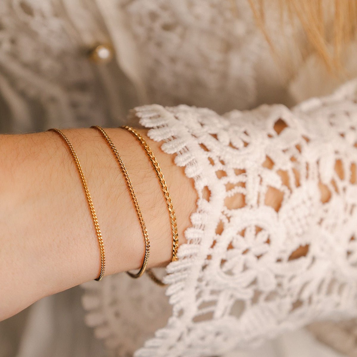 Pulseira Malha Barbela em Ouro 19kl (15cm) - Loja do Ouro