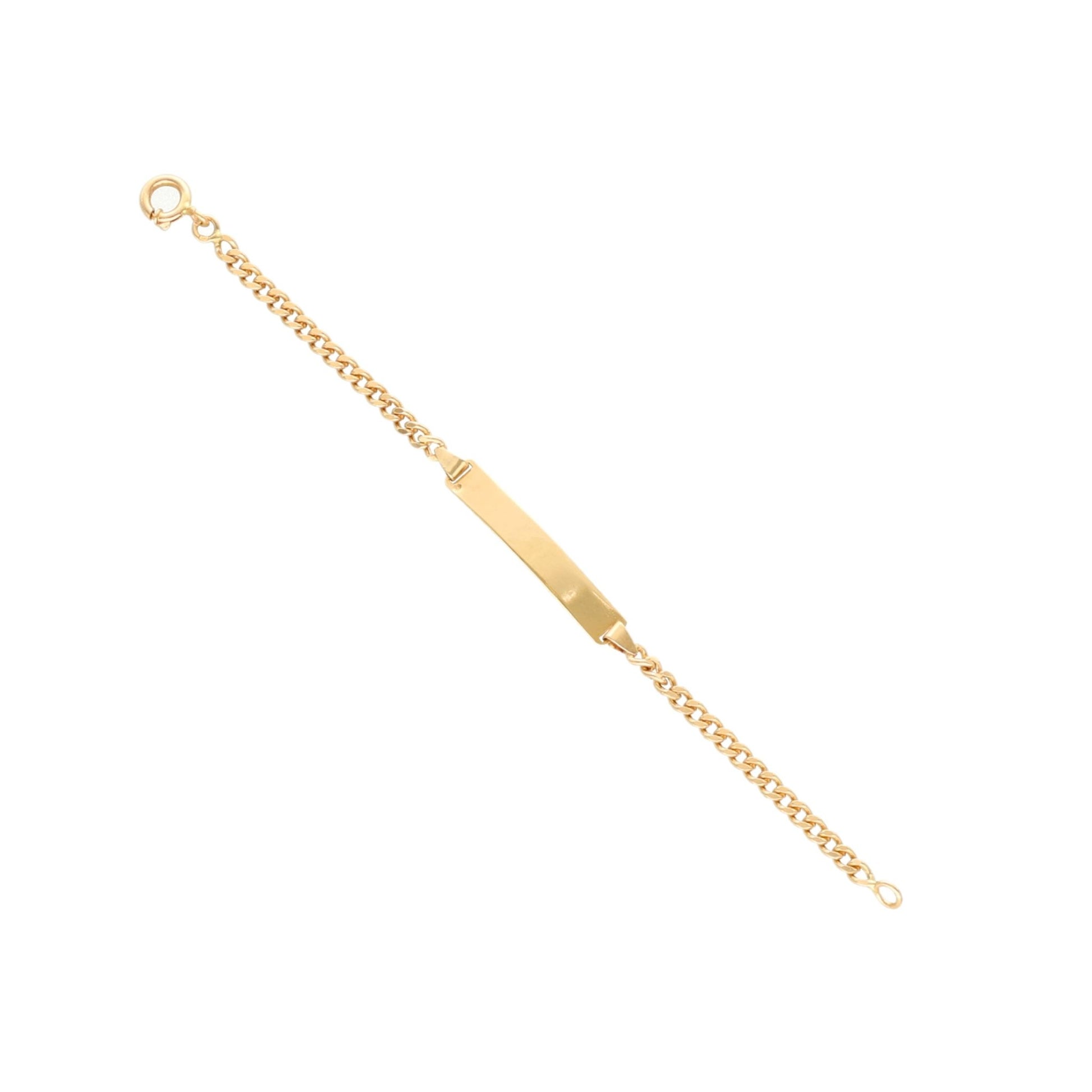 Pulseira Malha Barbela em Ouro 19kl com Chapa (13cm) - Loja do Ouro