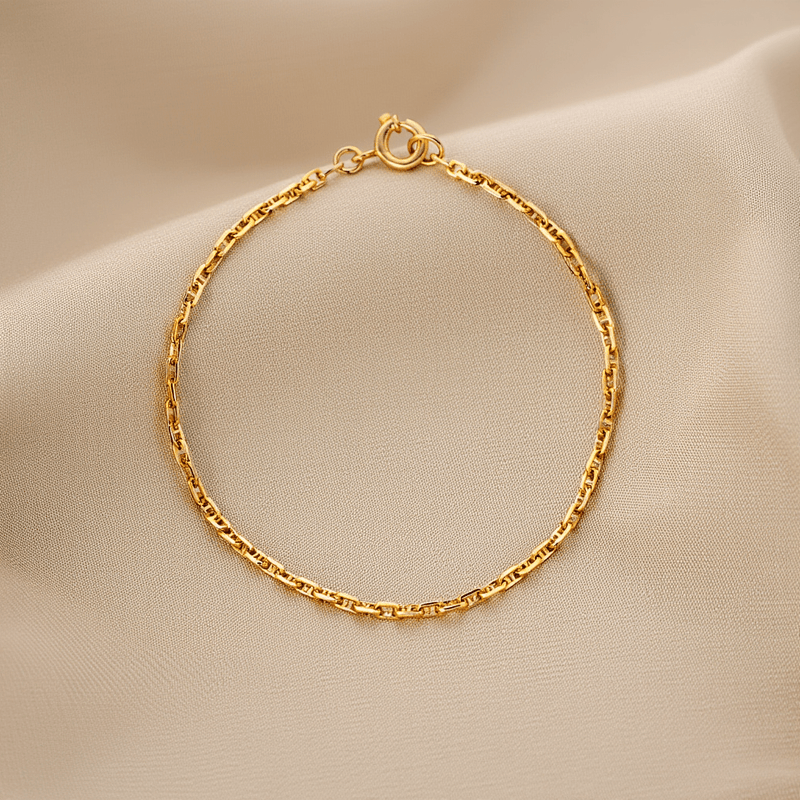 Pulseira Malha Cadeado em Ouro 19kl (14cm) - Loja do Ouro