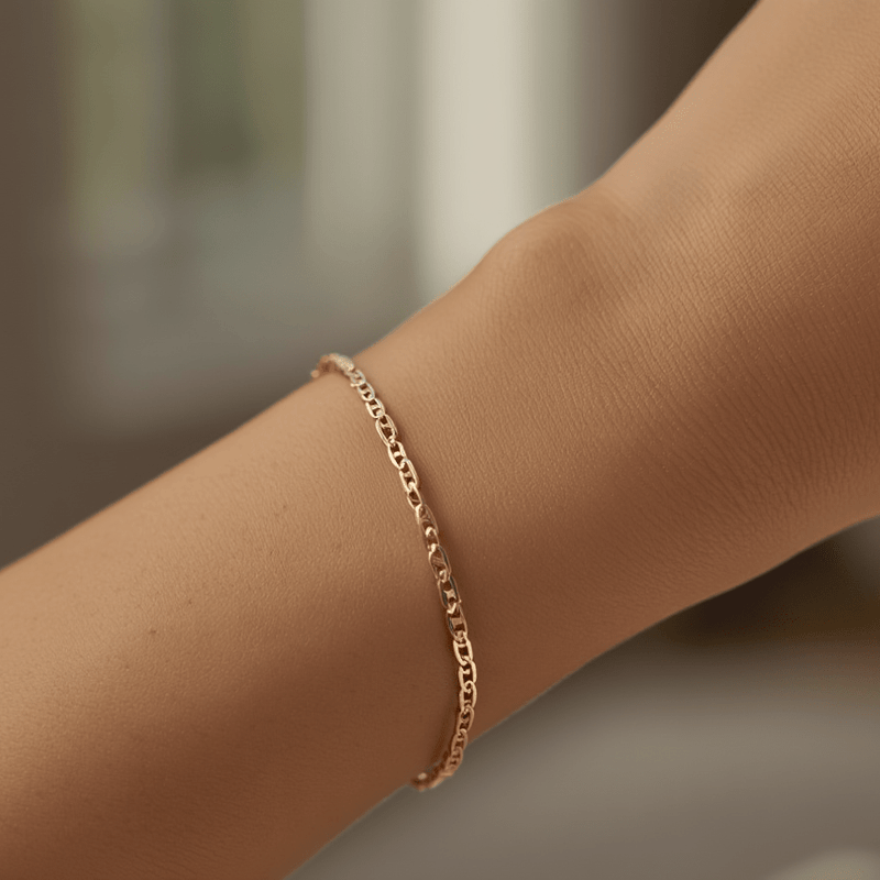 Pulseira Malha Cadeado em Ouro 19kl (14cm) - Loja do Ouro