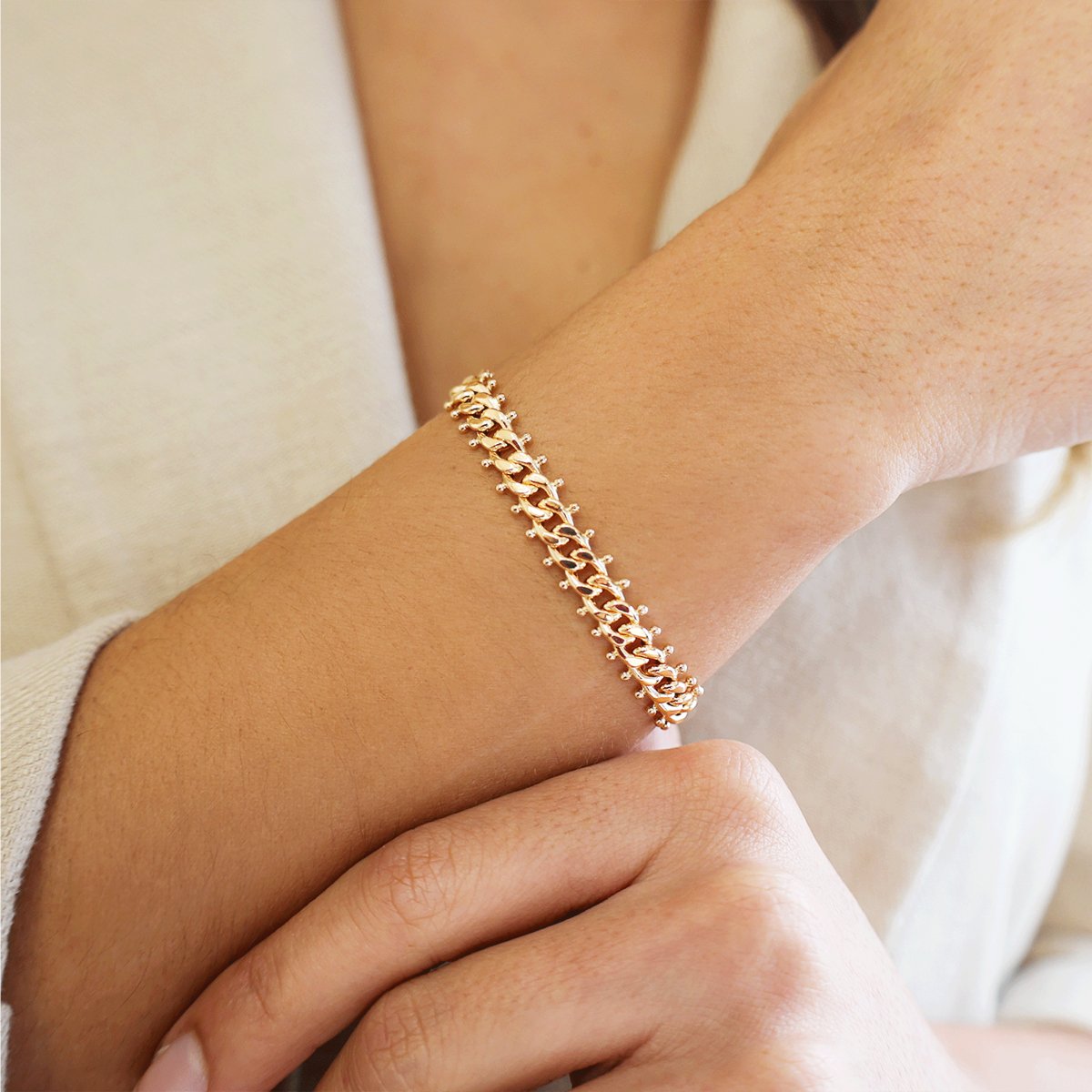 Pulsera de malla de ciempiés en oro (19 cm) - Gold Store Premium
