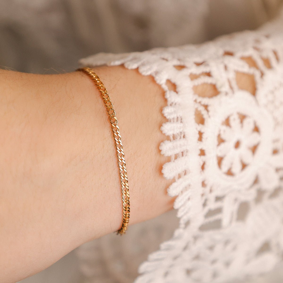 Pulseira Malha Dupla em Ouro 19kl (12.7cm) - Loja do Ouro