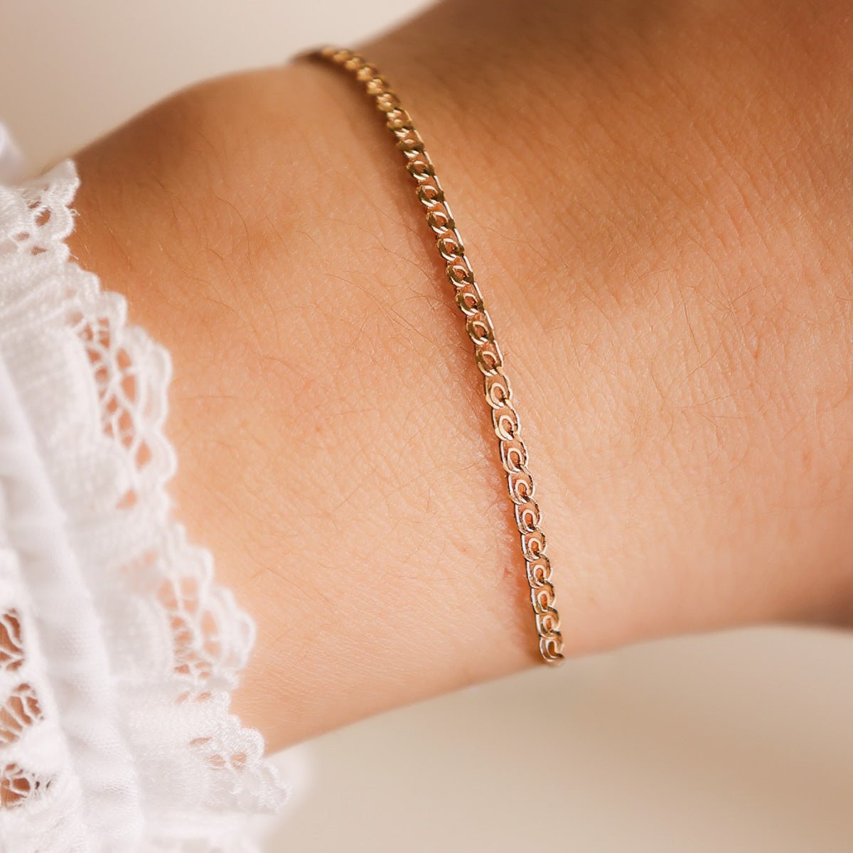 Pulseira Malha Elos Love em Ouro 19kl (13.5cm) - Loja do Ouro