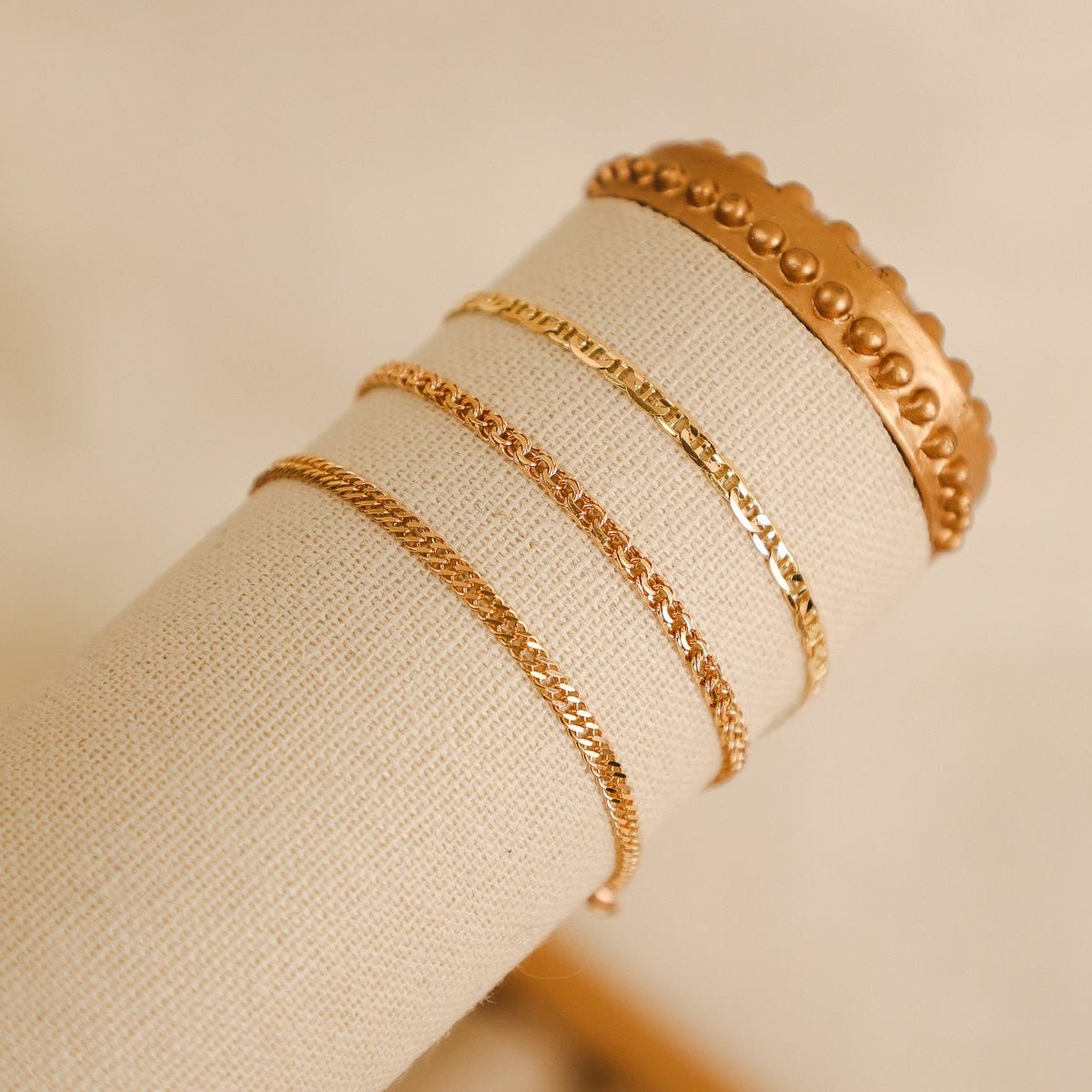 Pulseira Malha Friso em Ouro 19kl (14cm) - Loja do Ouro