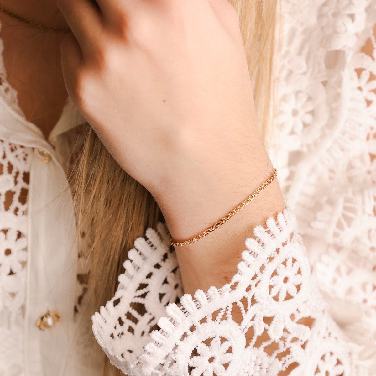 Pulseira Malha Friso em Ouro 19kl (14cm) - Loja do Ouro