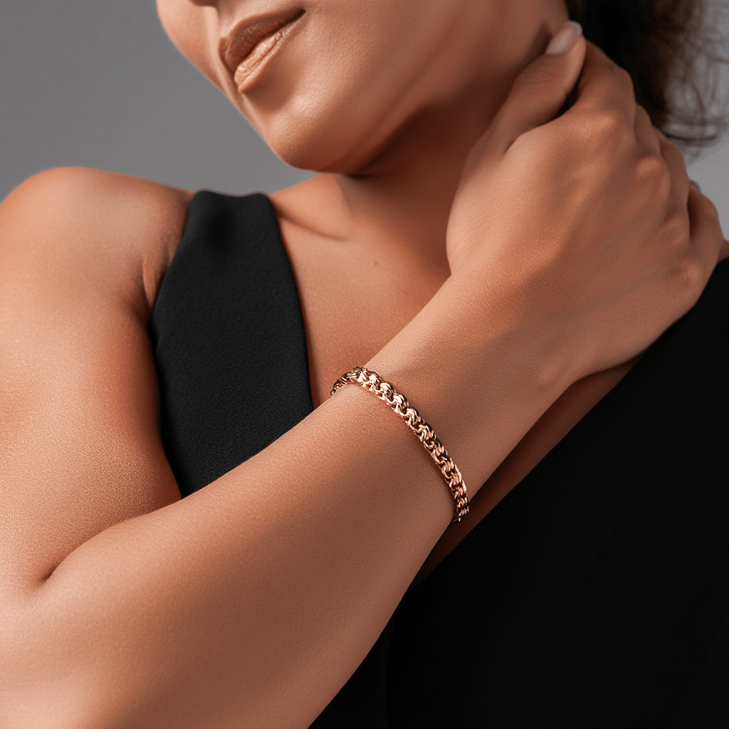 Pulsera de malla de flecos en oro 19kl (16