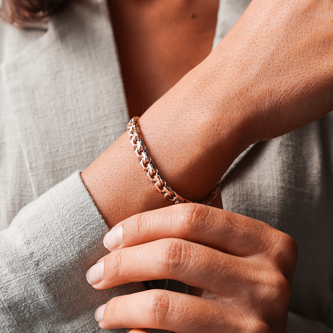 Pulseira Malha Friso em Ouro 19kl (16.5cm) - Loja do Ouro