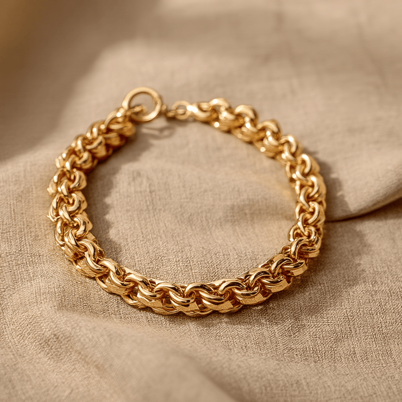 Pulseira Malha Friso em Ouro 19kl (16.5cm) - Loja do Ouro