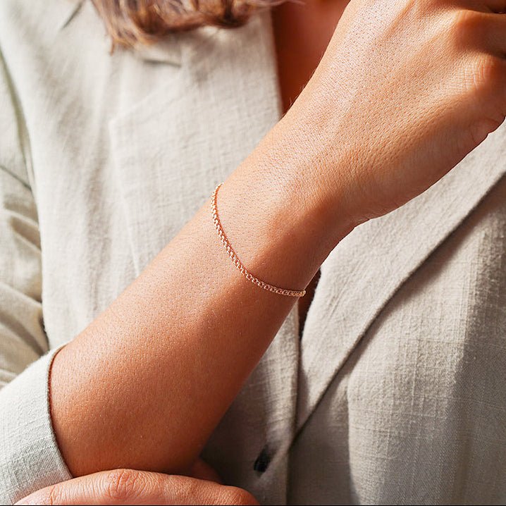 Pulseira Malha Friso em Ouro 19kl (18.5cm) - Loja do Ouro