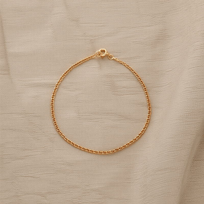 Pulseira Malha Friso em Ouro 19kl (20cm) - Loja do Ouro
