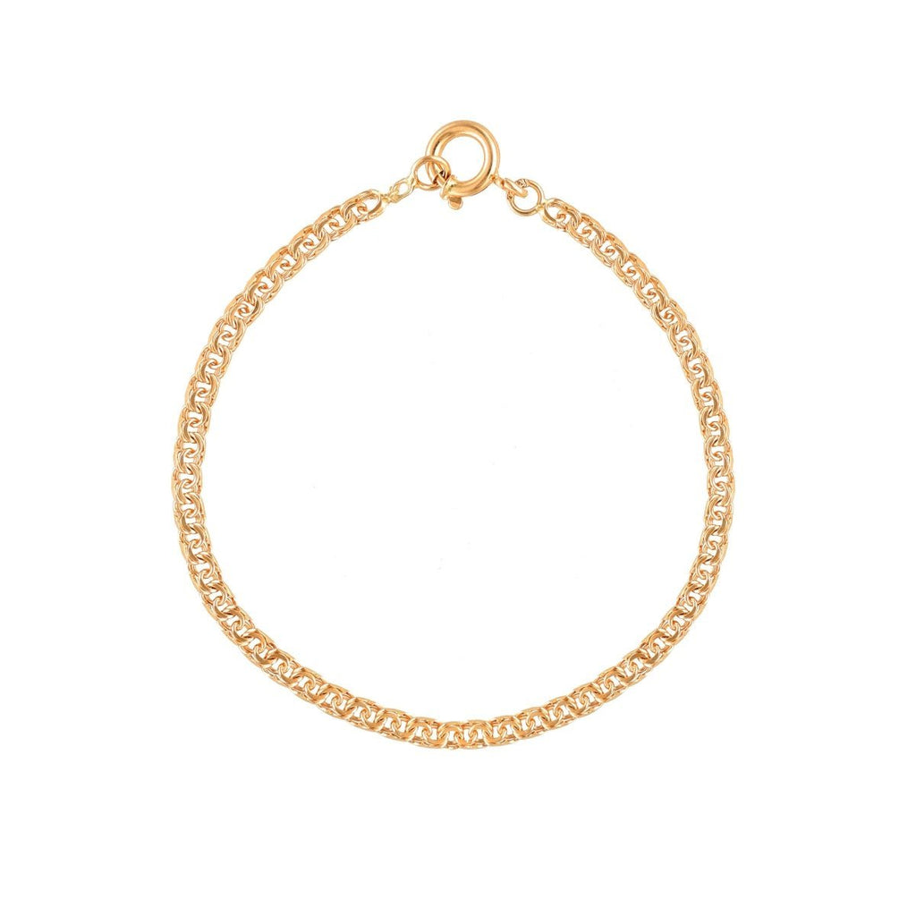 Pulseira Malha Friso em Ouro 19kl, ideal para criança (13.5cm) - Loja do Ouro