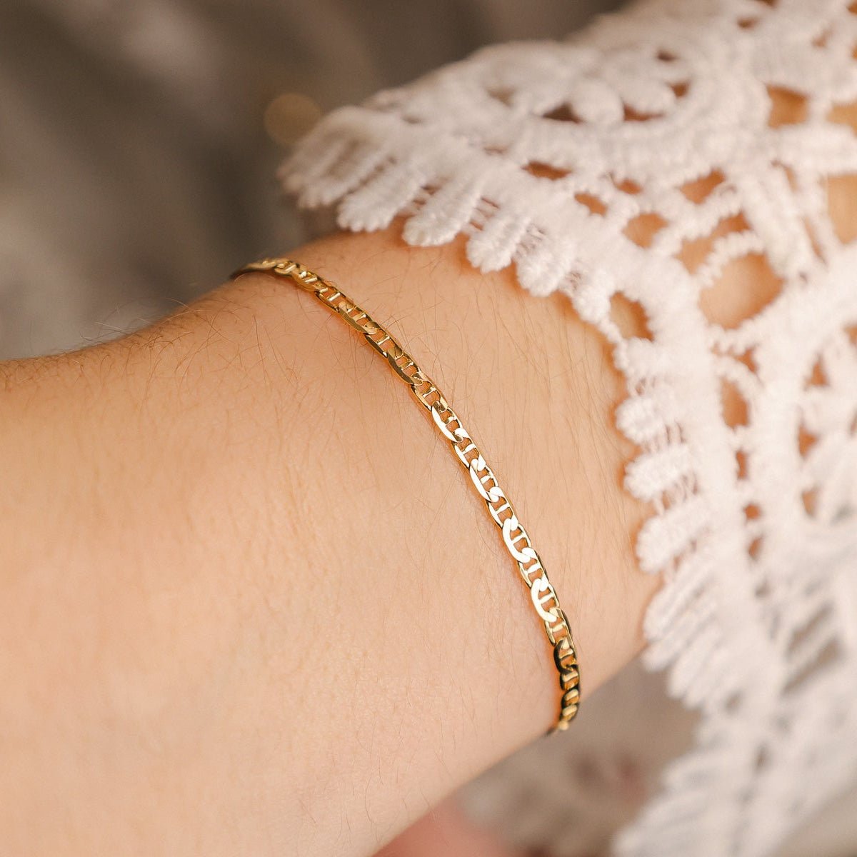 Pulseira Malha Marinheiro em Ouro 19kl (15.7cm) - Loja do Ouro