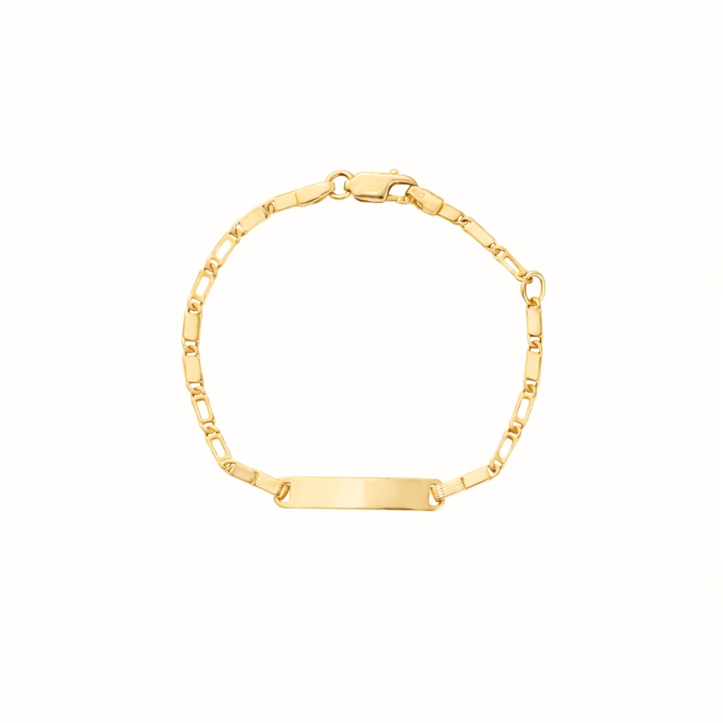 Pulseira Malha Marinheiro em Ouro 19kl com Chapa (10.5cm) - Loja do Ouro