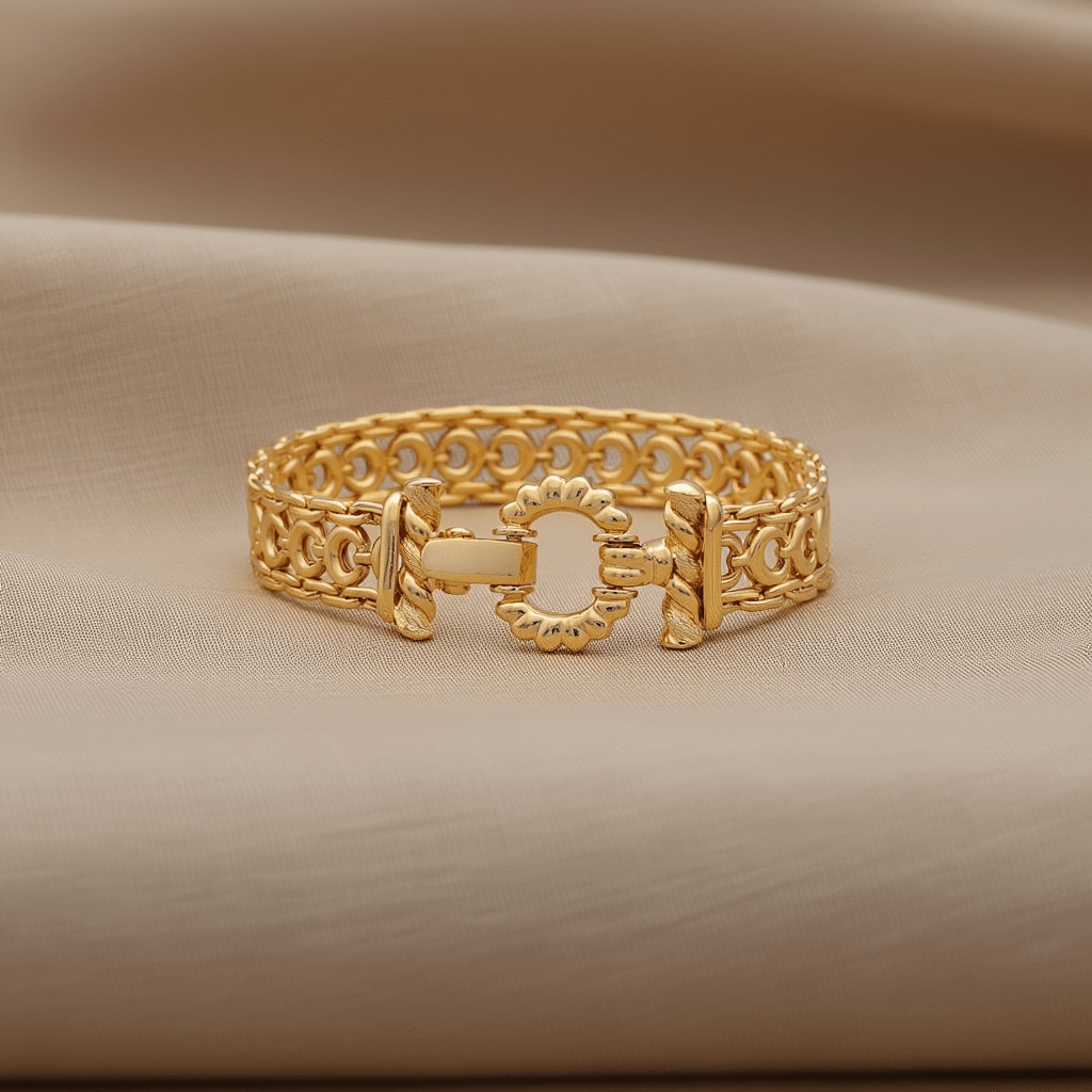 Pulsera de malla para moqueta en oro de 19 kl (17